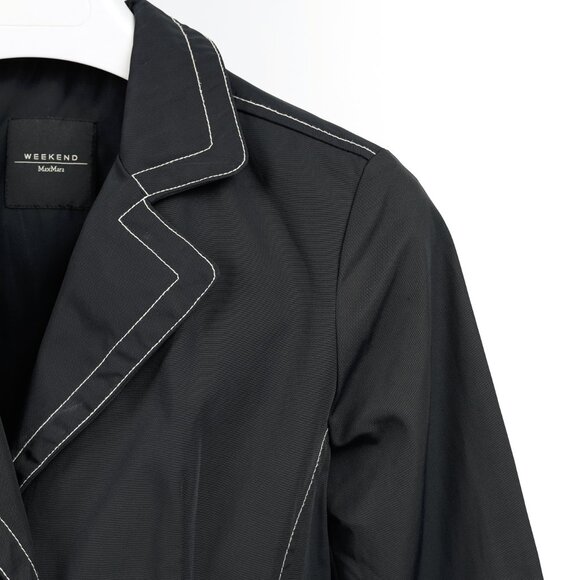 Weekend Max Mara Black Contrast-Stitching Nylon Blazer - Picture 4 of 11